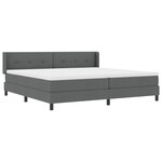 Lit à ressorts gris foncé avec matelas 200x200 cm en tissu