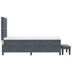 vidaXL Lit à Ressorts avec Matelas & Banc Gris Foncé 90x200 cm Velours