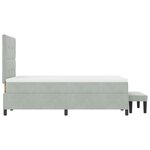 vidaXL Lit à ressort avec matelas et banc gris clair 120x190 cm en velours