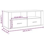 vidaXL Meuble TV Chêne fumé 100x35x40 cm Bois d'ingénierie