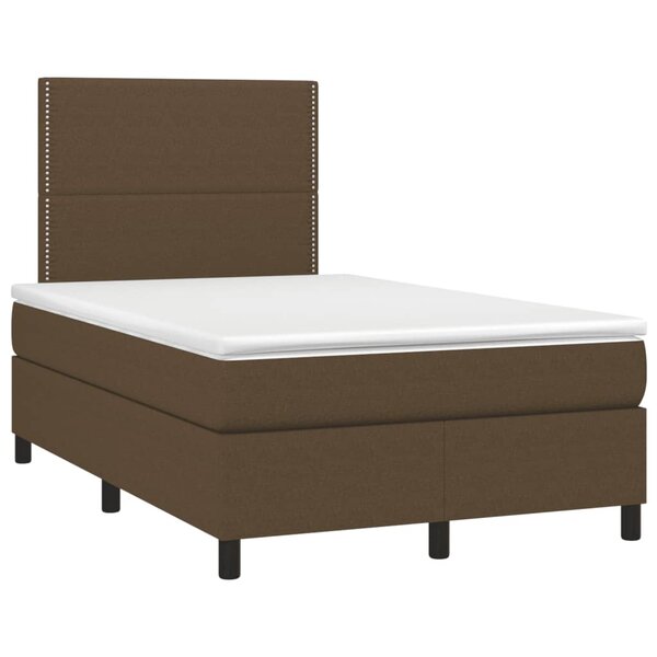 vidaXL Sommier à lattes de lit et matelas marron foncé 120x190cm tissu