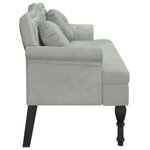 vidaXL Banc avec coussins gris clair 120 5x65x75 cm velours