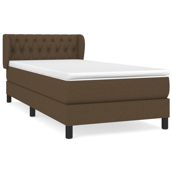 vidaXL Sommier à lattes de lit avec matelas Marron foncé 90x190 cm