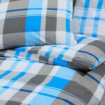 vidaXL Ensemble de housse de couette Bleu et gris 140x200 cm Coton