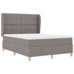 Lit à ressort avec matelas vidaXL Taupe 140x190 cm Tissu