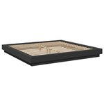 vidaXL Cadre de lit avec lumières LED noir 180x200 cm bois ingénierie