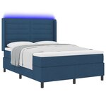 lit box spring vidaXL avec matelas et LED bleu 160x200 cm en tissu