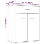 vidaXL Buffet Chêne fumé 60x30x75 cm Bois d'ingénierie