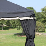 Tonnelle barnum pavillon de jardin style colonial double toit toile moustiquaires et toiles amovibles 3 9L x 2 9l x 2 8H m noir