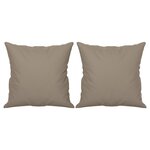 vidaXL Canapé 3 places avec oreillers taupe 180 cm tissu microfibre