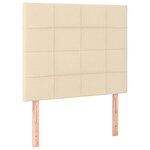 vidaXL Sommier à lattes de lit et matelas Crème 90x190 cm Tissu