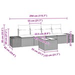 vidaXL Ensemble de canapé de jardin de 5 pièces avec coussins noir en poly rotin