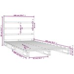 vidaXL Cadre de lit sans matelas blanc 100x200 cm bois de pin massif