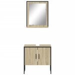 vidaXL Ensemble d'armoires de salle de bain 2 Pièces chêne sonoma