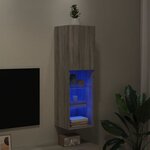 vidaXL Meuble TV avec lumières LED sonoma gris 30 5x30x102 cm