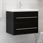 vidaXL Armoire d'évier Noir 60x38 5x48 cm Aggloméré