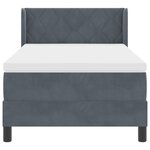lit box spring vidaXL avec matelas gris foncé 90x200 cm en velours