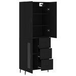 vidaXL Buffet haut Noir 69 5x34x180 cm Bois d'ingénierie