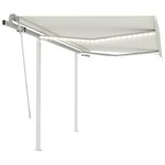 vidaXL Auvent manuel rétractable avec LED 3 5x2 5 m Crème