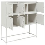 vidaXL Buffet blanc 100 5x39x107 cm acier laminé à froid