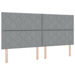 vidaXL Tête de Lit Design à Motifs en Diamant Gris Clair 200 cm Tissu