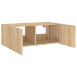vidaXL Meuble TV mural avec lumières LED chêne sonoma 80x35x31 cm