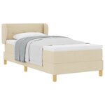 Lit Box Spring vidaXL avec Matelas - Crème - 80x200 cm - Tissu