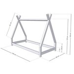 Lit tipi enfant NAKANA 90 x 190 bleu clair