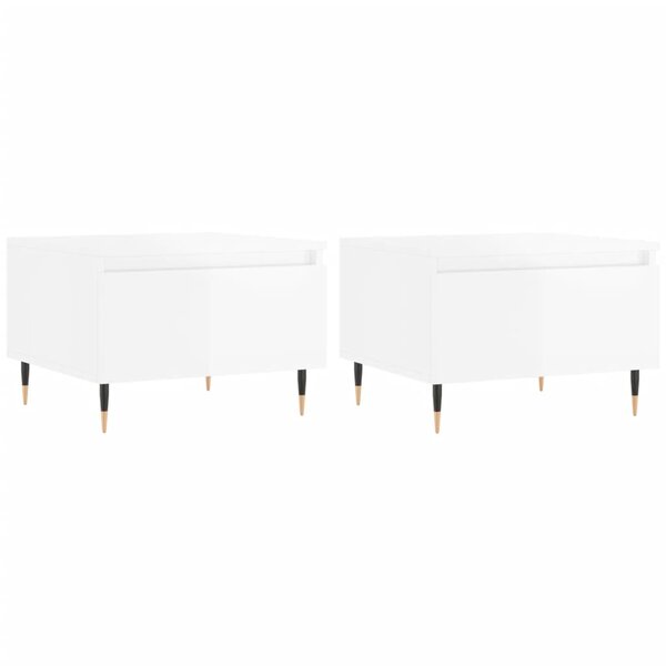 vidaXL Tables basses 2 Pièces blanc brillant 50x46x35cm bois d'ingénierie