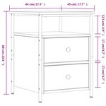 vidaXL Tables de chevet 2Pièces chêne sonoma 44x45x60cm bois d'ingénierie
