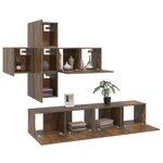 vidaXL Ensemble de meubles TV 7 Pièces Chêne fumé Bois d'ingénierie
