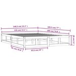 vidaXL Cadre de lit Blanc 135x190 cm Double Bois massif