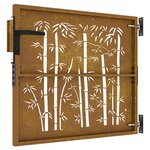 vidaXL Portail de jardin 85x100 cm acier corten design de bambou