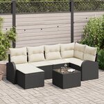 vidaXL Ensemble de canapés de jardin 6 pièces avec coussins en rotin synthétique brun
