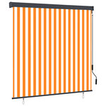 vidaXL Store roulant d'extérieur 170x250 cm Blanc et orange