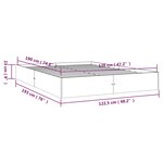 vidaXL Cadre de lit sans matelas noir bois massif 120x190 cm