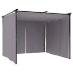 vidaXL Tonnelle avec rideaux 3x3 m Anthracite Acier