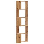 vidaXL Bibliothèque d'angle 5 niveaux chêne artisanal bois ingénierie