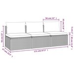 vidaXL Canapé de jardin 3 places avec coussins Gris Résine tressée