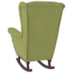 vidaXL Chaise à bascule avec pieds en bois et tabouret Vert clair
