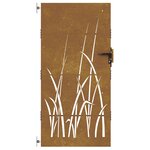 vidaXL Portail de jardin 85x175 cm acier corten conception d'herbe