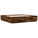vidaXL Cadre de lit chêne fumé 200x200 cm bois d'ingénierie