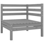 vidaXL Canapés d'angle de jardin 2 Pièces gris bois de pin massif