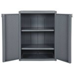 vidaXL Armoire de rangement de jardin gris 65x45x88 cm PP rotin