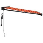 vidaXL Auvent rétractable orange et marron 3x2 5 m tissu et aluminium