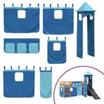 vidaXL Lit mezzanine enfants avec tour bleu 90x190 cm bois pin massif