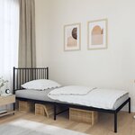vidaXL Cadre de lit métal sans matelas avec tête de lit noir 107x203cm