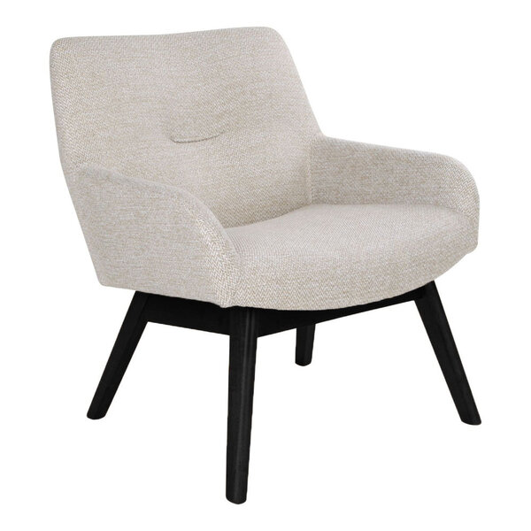 Chaise de salon en tissu sable avec pieds noirs