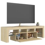 vidaXL Meuble TV avec lumières LED Chêne sonoma 140x36 5x40 cm