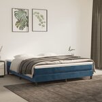 vidaXL Cadre de lit Bleu foncé 160x200 cm Velours